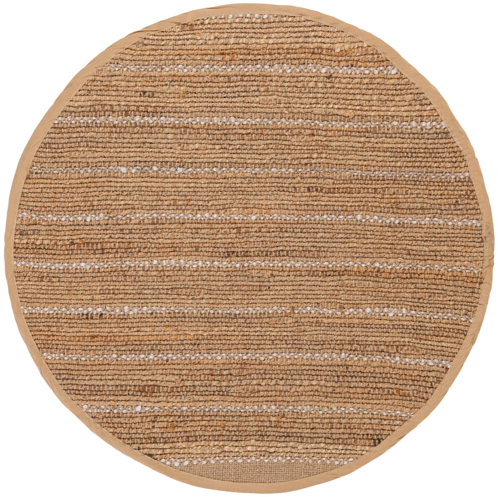 3' 1 x 3' 1 Dacey · Striped Braided Jute Rug, natural and ivory
