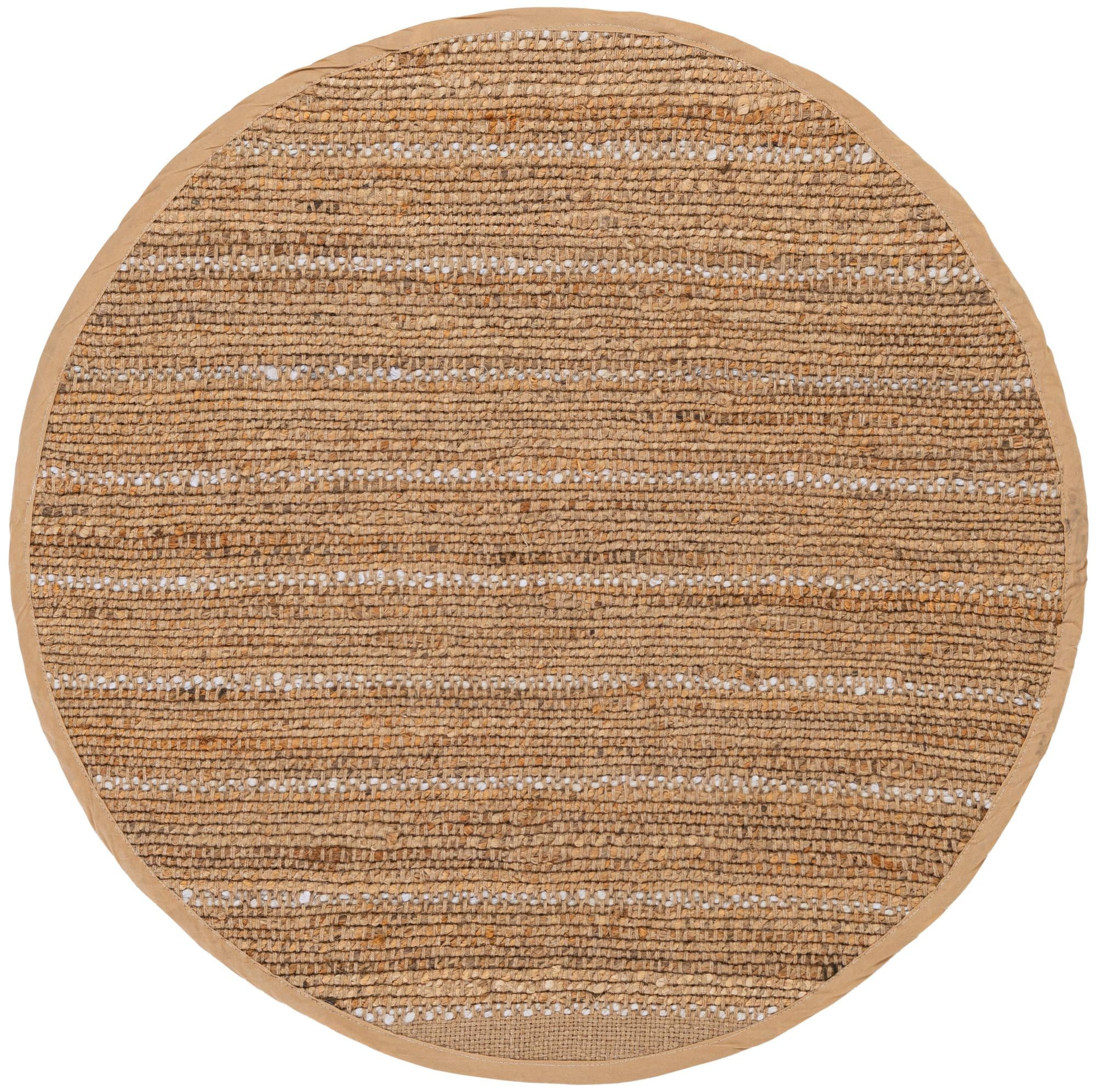 3' 1 x 3' 1 Dacey · Striped Braided Jute Rug, natural and ivory