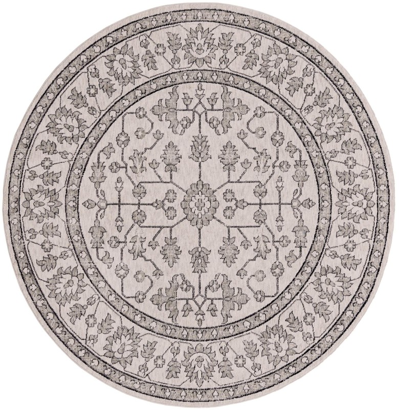 7' x 7' Parsley · Border rug, ivory