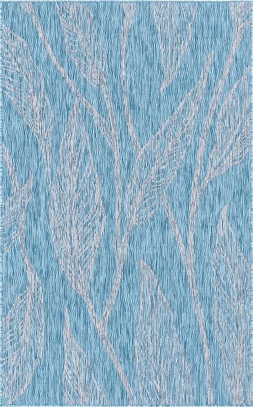 Milton · Floral / botanical Outdoor Rug, aqua