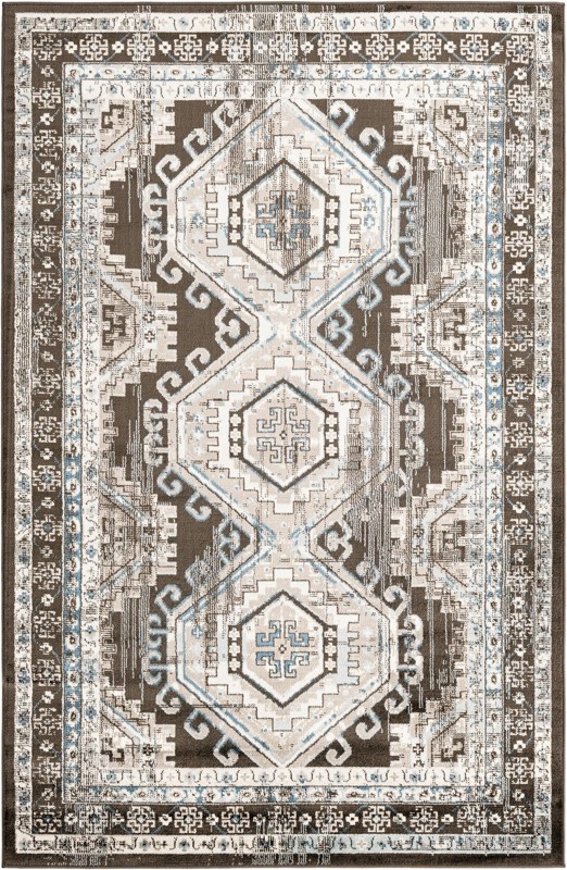 5' 3 x 8' Harmon · Border rug, gray