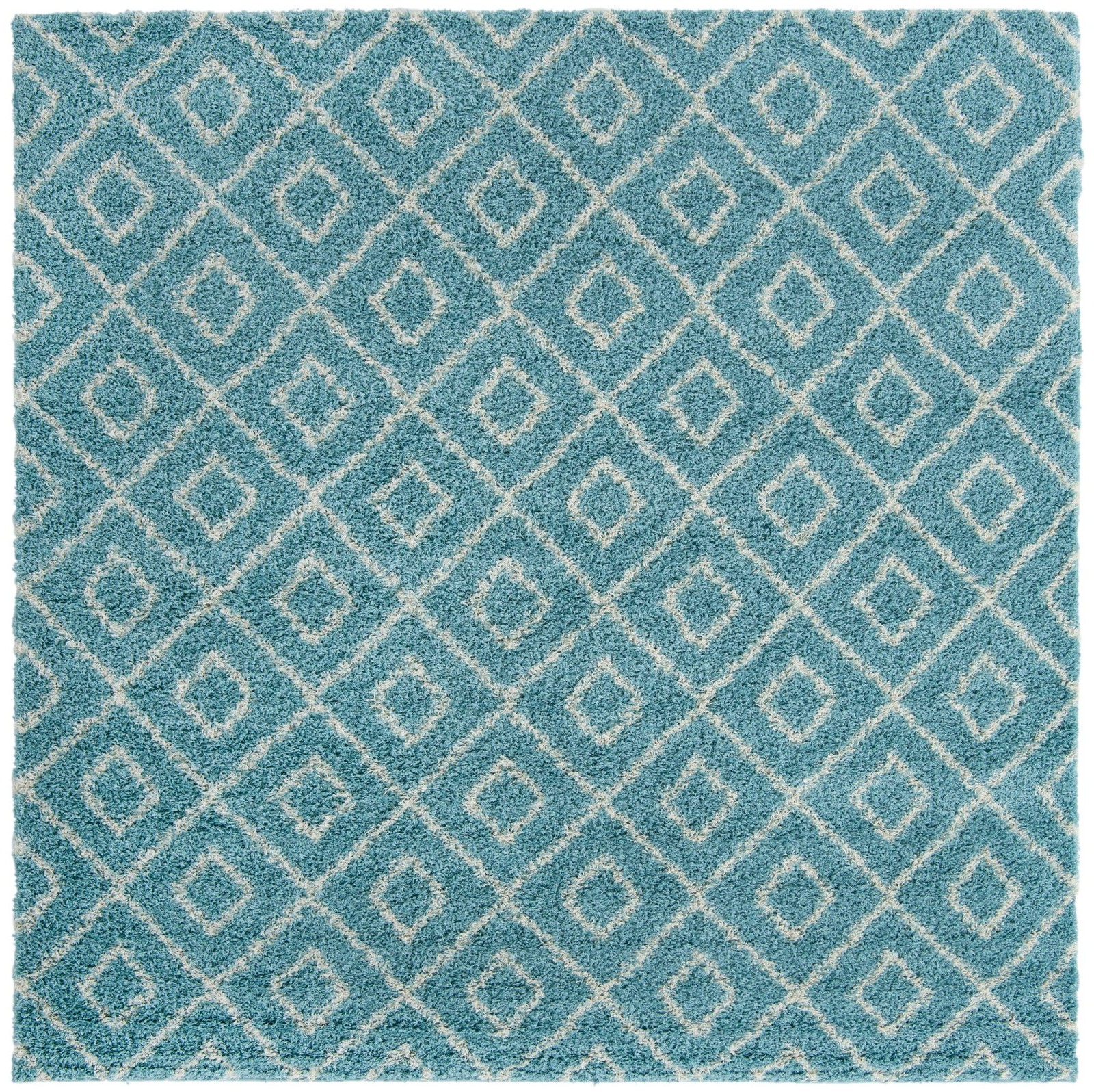 10' x 10' Brock · Diamond Shag Rug, aqua
