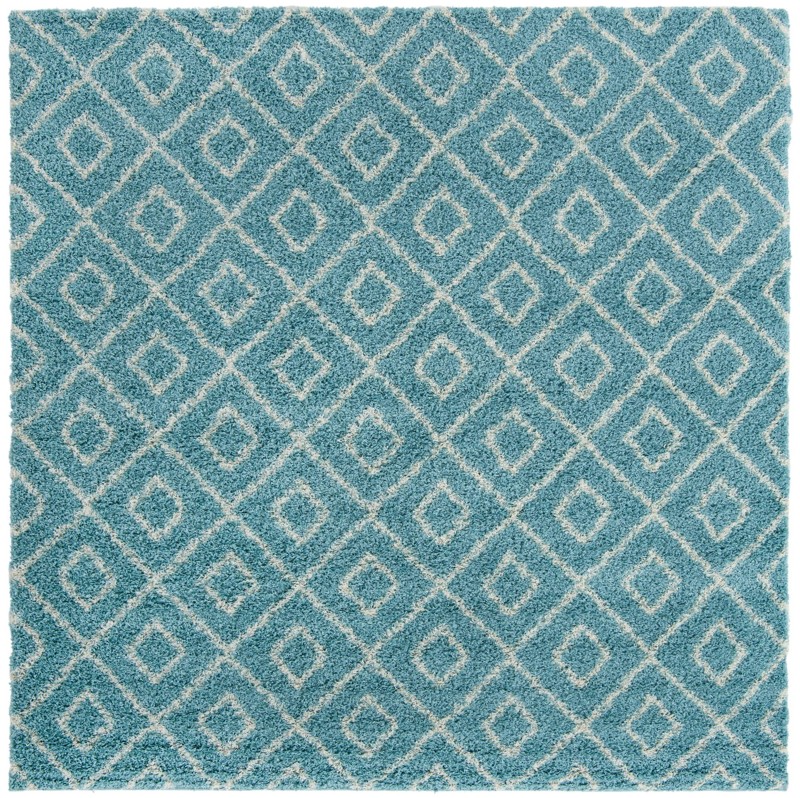 10' x 10' Brock · Diamond Shag Rug, aqua