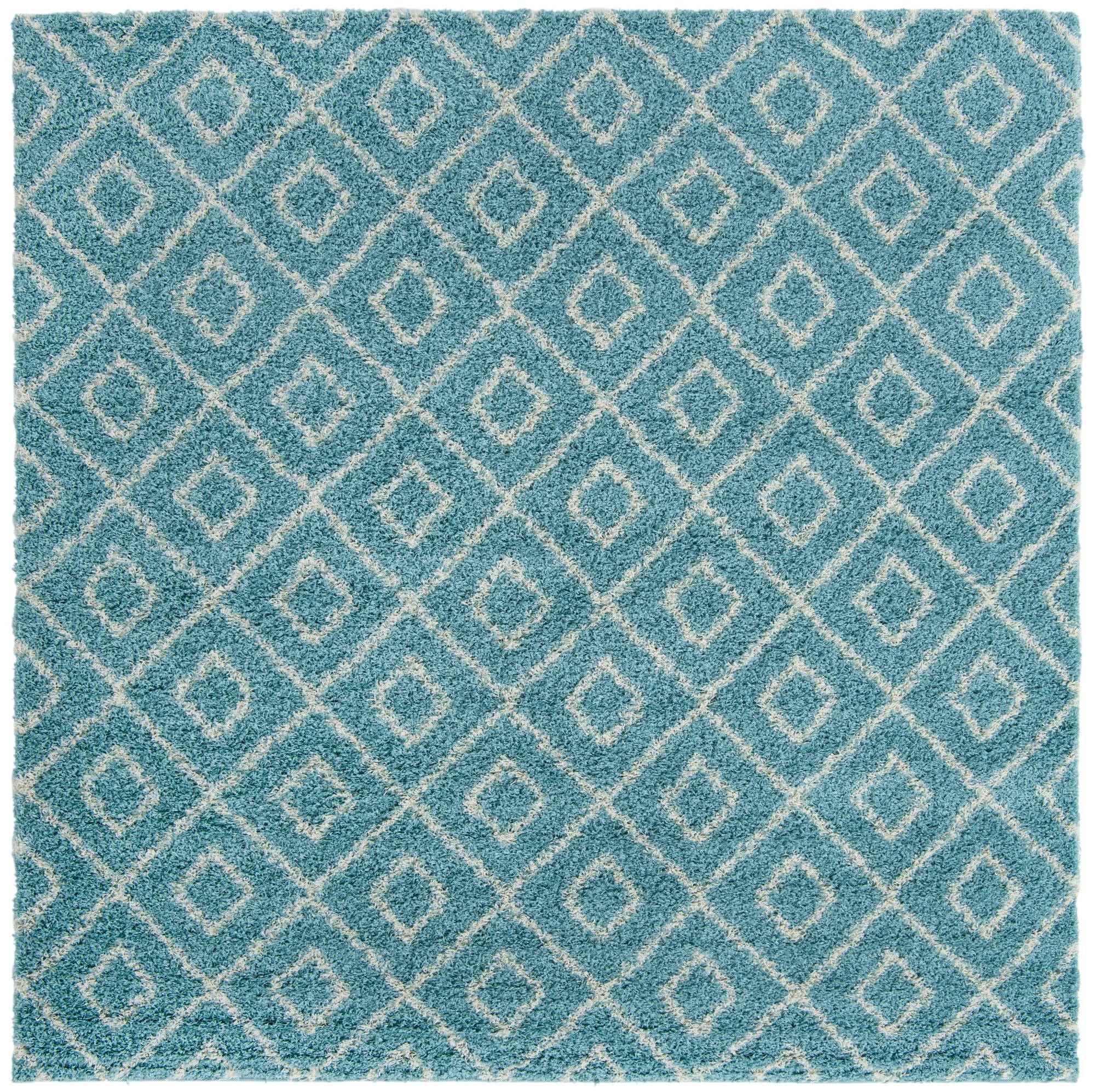 10' x 10' Brock · Diamond Shag Rug, aqua