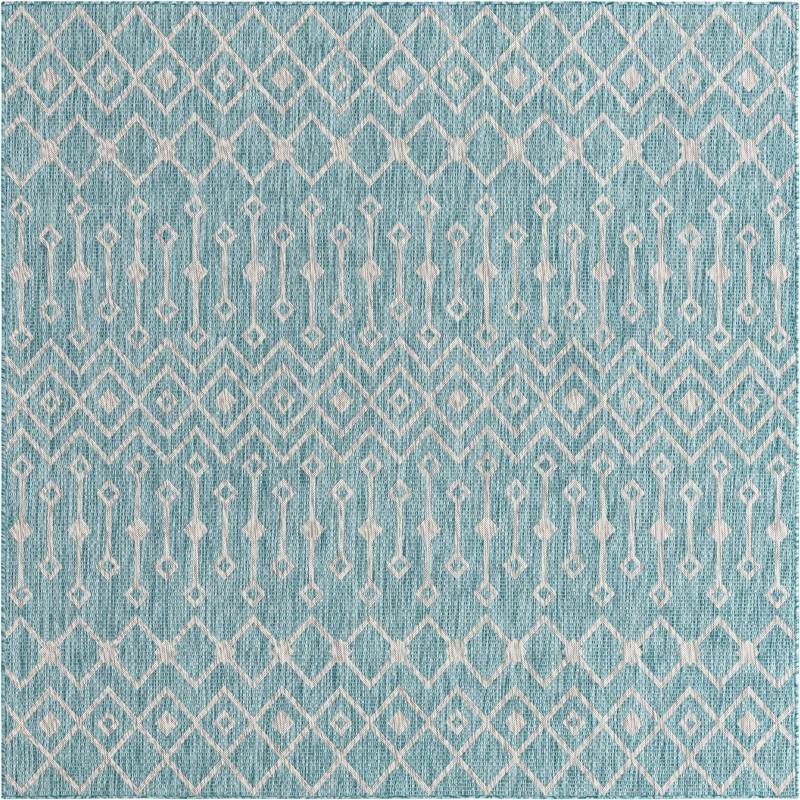 7' 10 x 7' 10 Kearney · Diamond Outdoor Rug, aqua