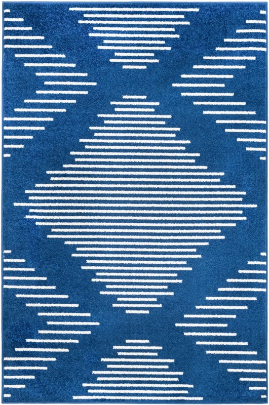 4' x 6' Knox · Diamond rug, navy blue