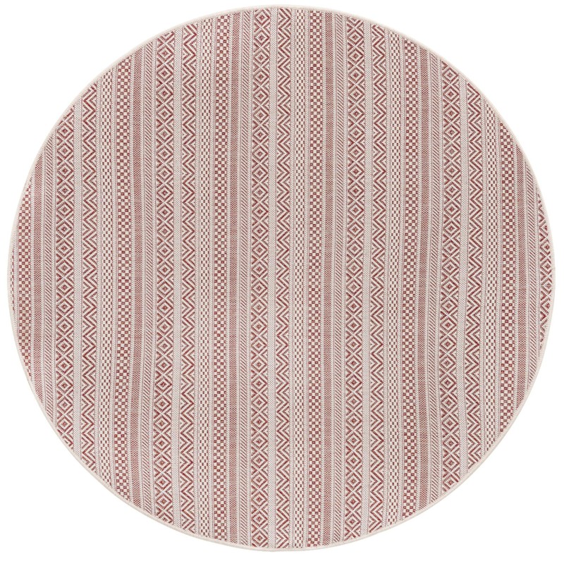 5' 3 x 5' 3 Merlin · Geometric Outdoor Rug, red