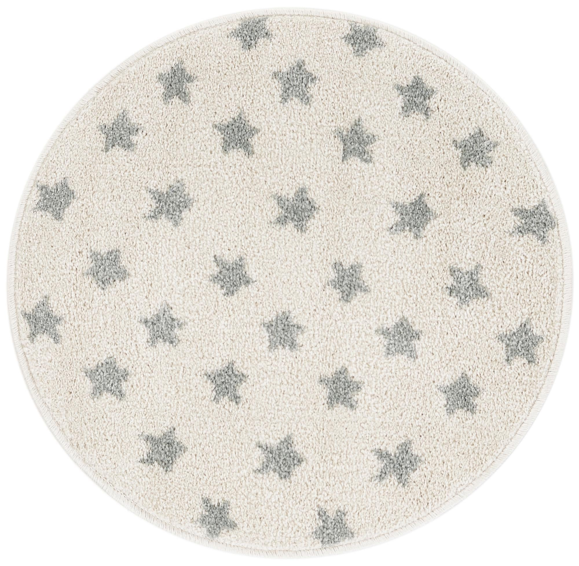 2' 2 x 2' 2 Dorsey · Star rug, white and gray