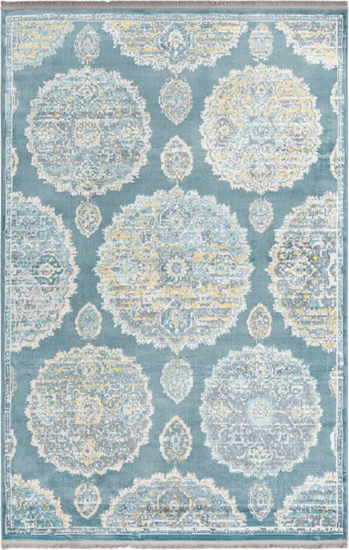 6' x 9' Mather · Border rug, gray