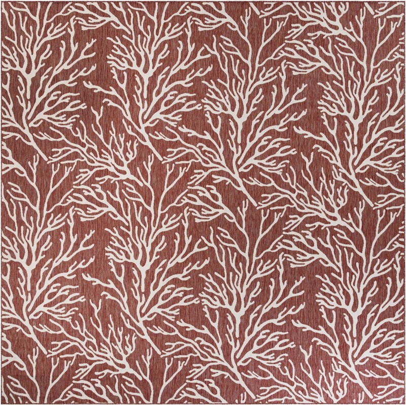 13' x 13' Northfield · Coral Outdoor Rug, rust red and ivory