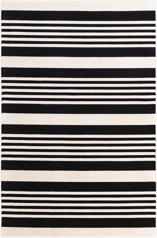 Fern · Striped rug, black and white