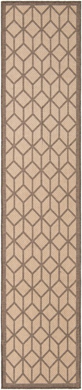 2' 7 x 12' Ogden · Geometric diamond rug, natural and brown