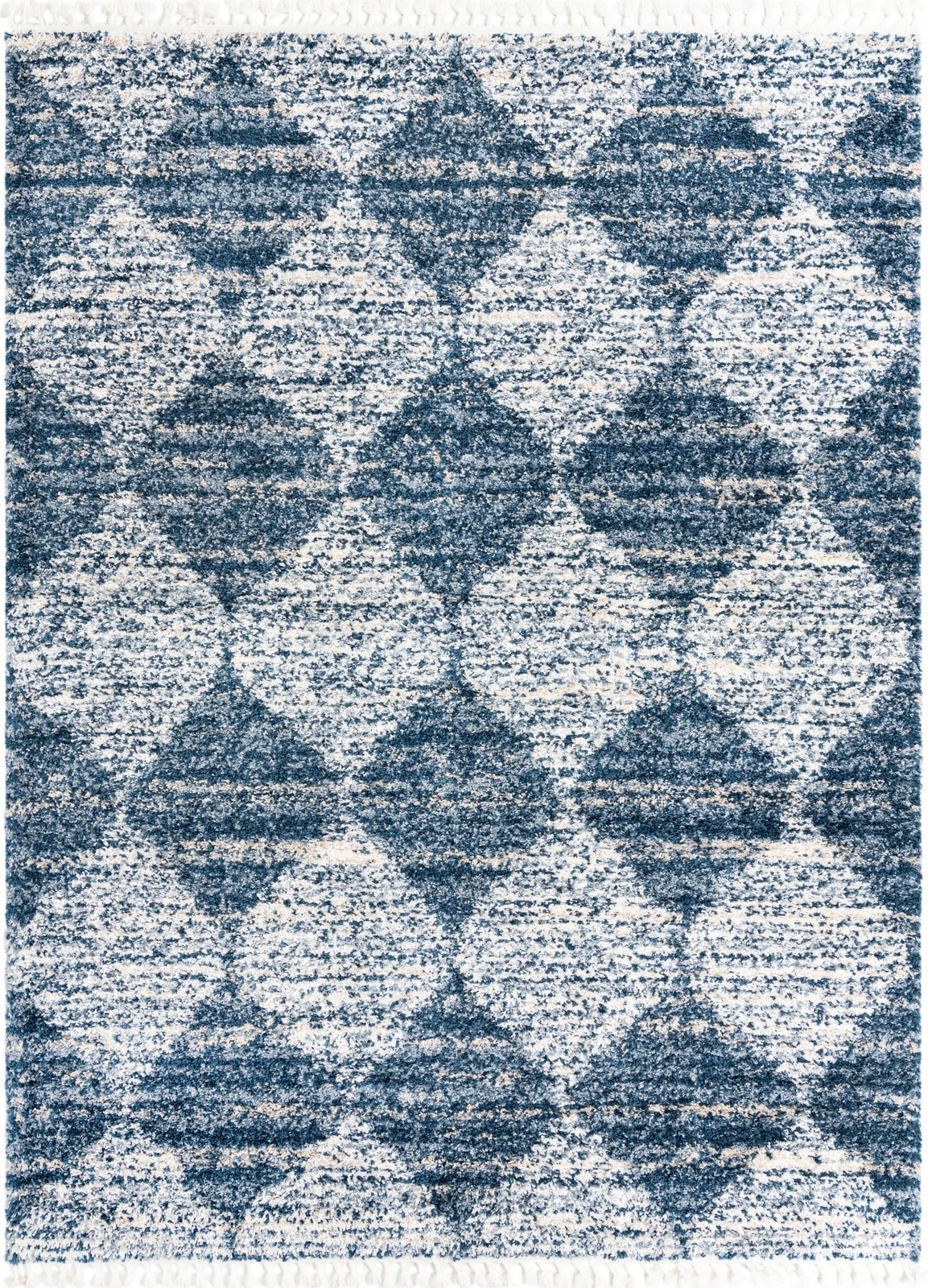 9' x 12' Newton · Diamond Shag Rug, blue