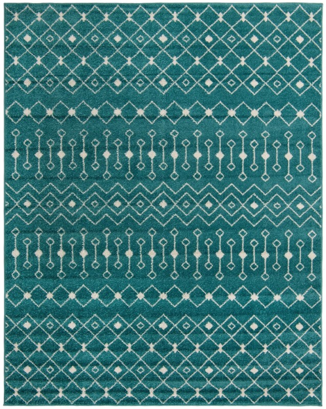 7' 10 x 10' Boswell · Diamond rug, turquoise