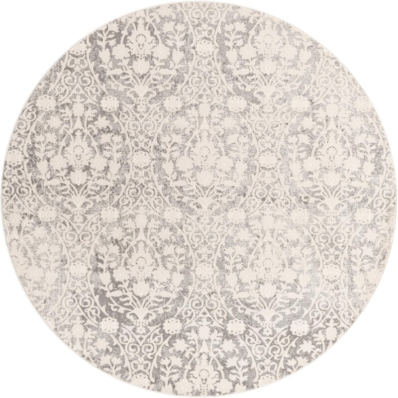 Marrow · Damask rug, light gray and ivory
