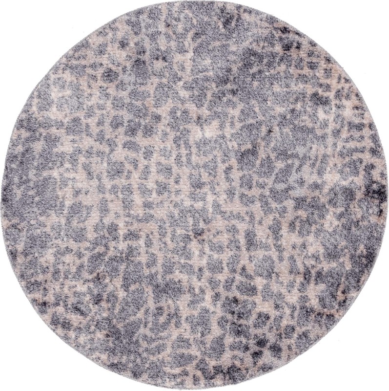Rumsey · Leopard print rug, gray and ivory