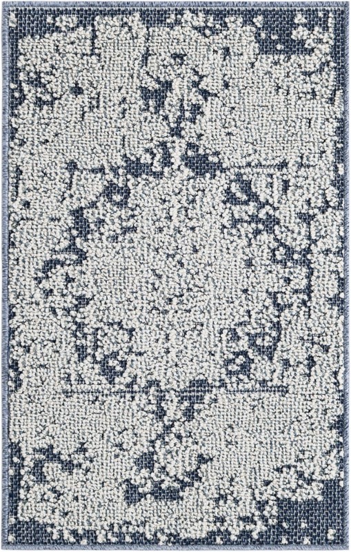 2' x 3' 1 Cotter · Medallion Outdoor Rug, navy blue