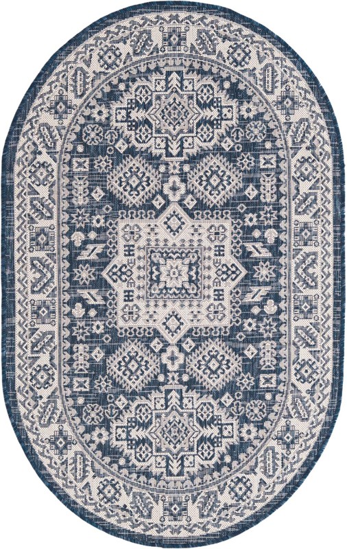 3' x 5' 3 Bellamy · Border Outdoor Rug, blue