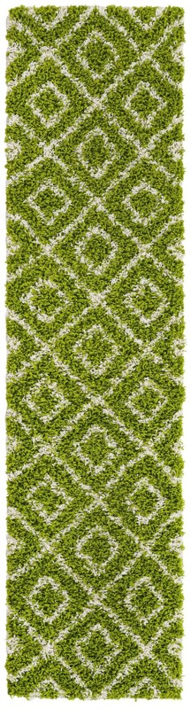 2' x 8' Brock · Diamond Shag Rug, green