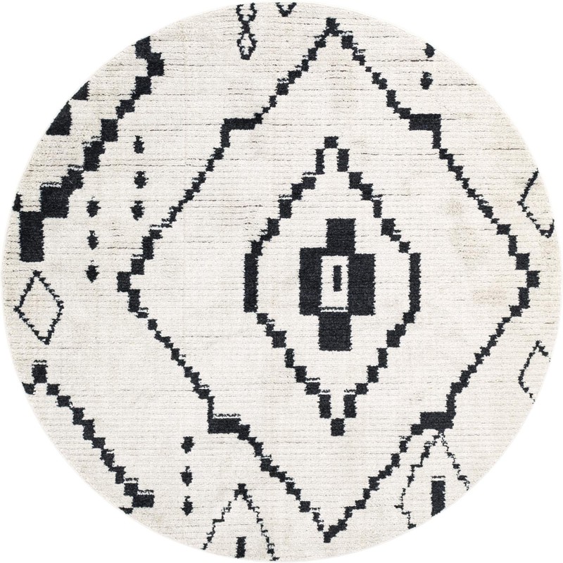 7' x 7' Burr · Diamond rug, cream
