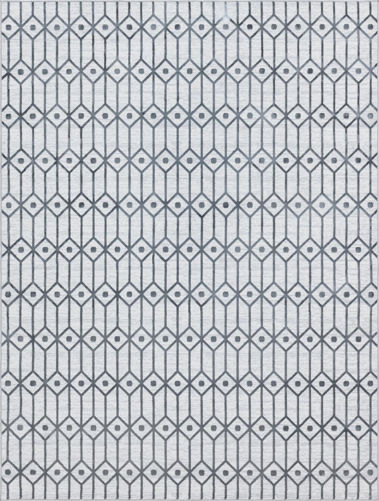 9' x 12' 2 Wharton · Diamond rug, white
