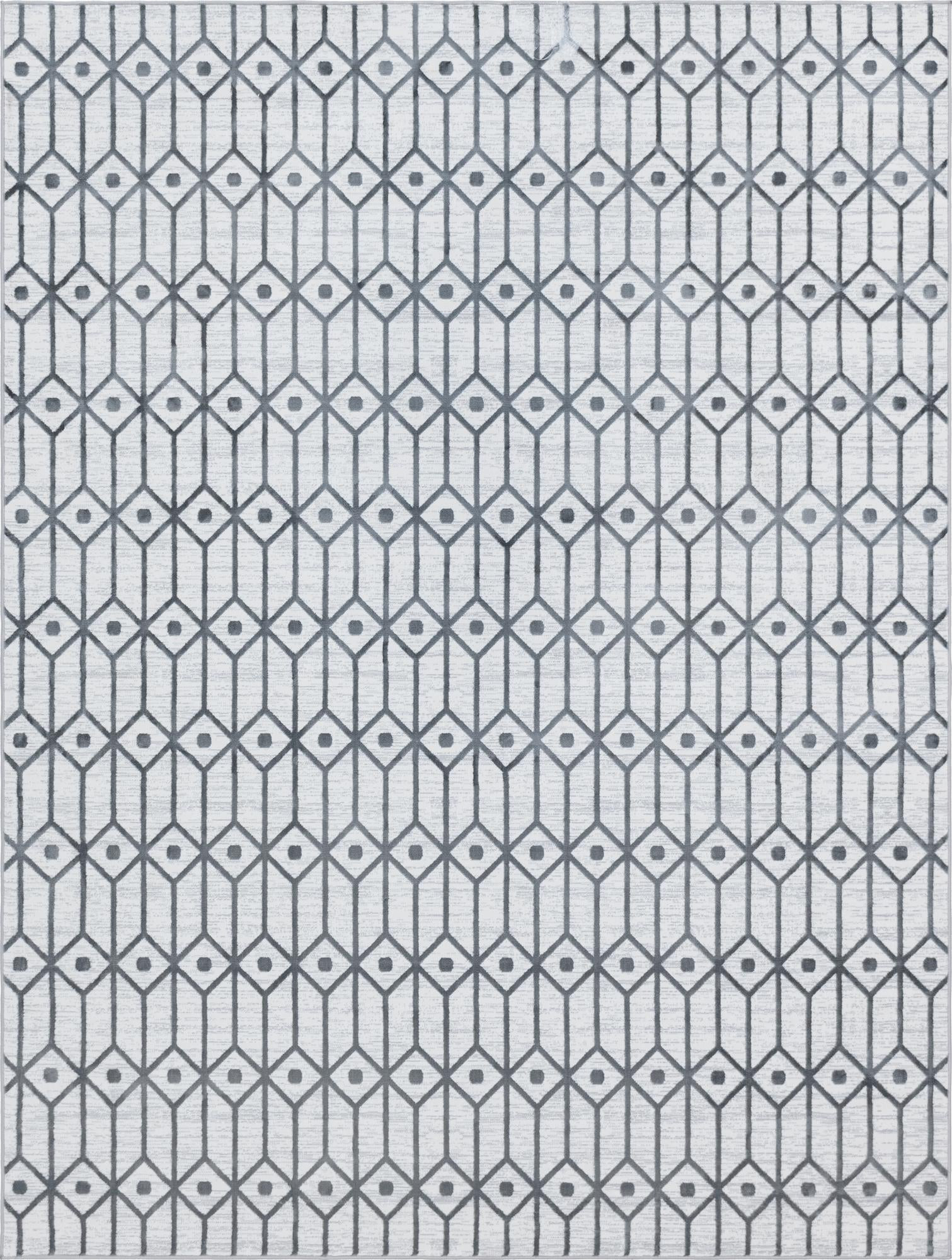 9' x 12' 2 Wharton · Diamond rug, white