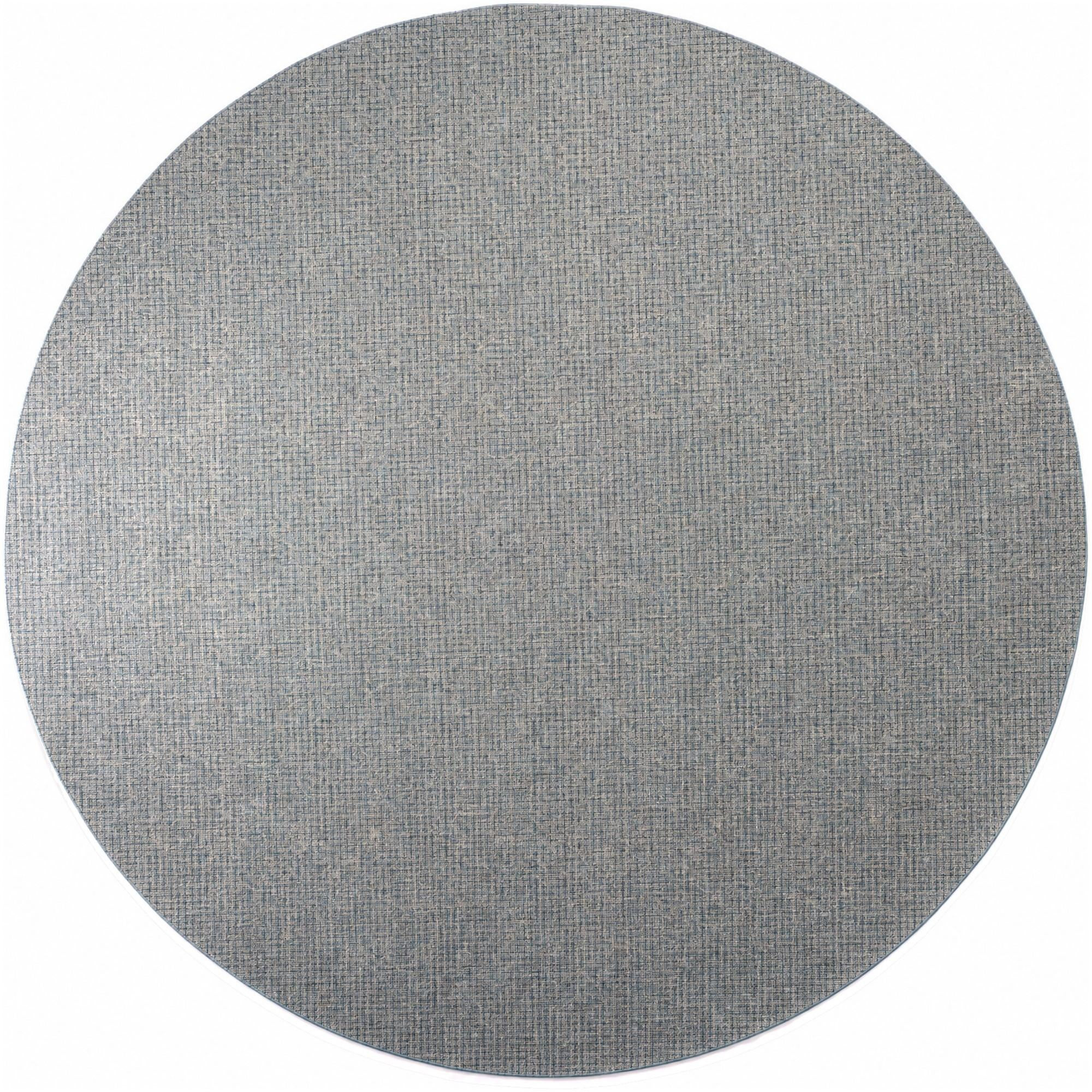 13' x 13' Loam · Grid Outdoor Rug, aqua blue