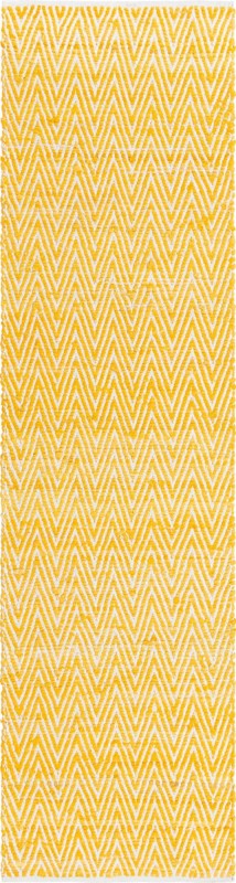 Hopkins · Chevron Chindi Rug, yellow and ivory