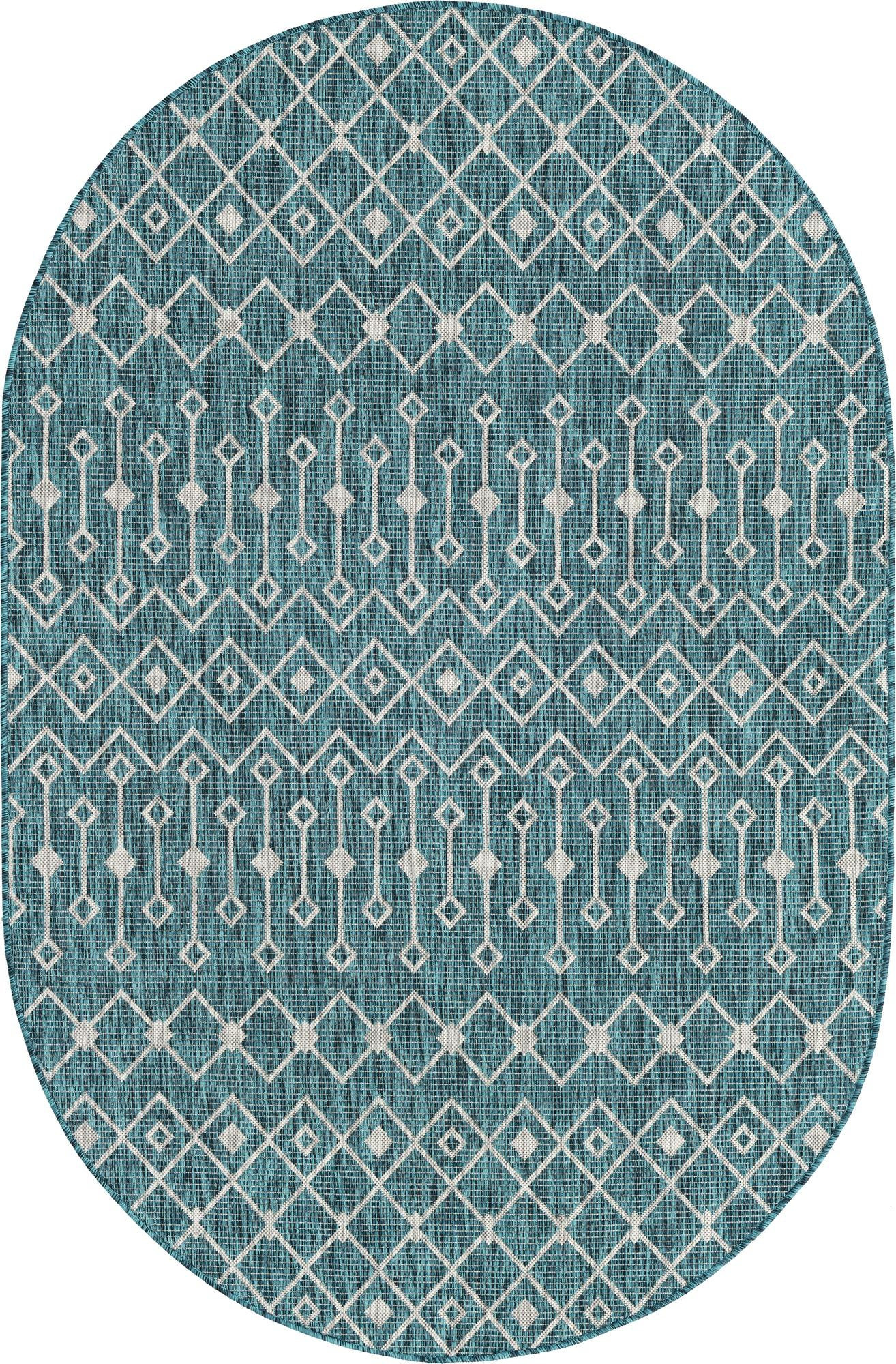 5' 3 x 8' Kearney · Diamond Outdoor Rug, teal