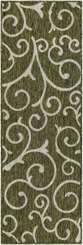 Shale · Floral / botanical Outdoor Rug, green