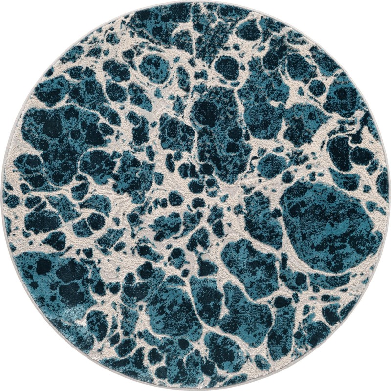 4' x 4' Lionel · Abstract rug, blue