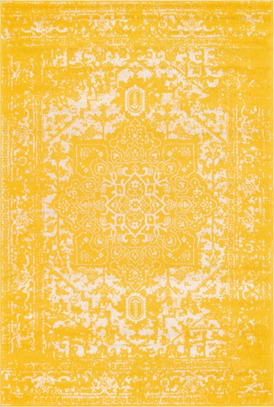 6' x 9' Birch · Border rug, yellow