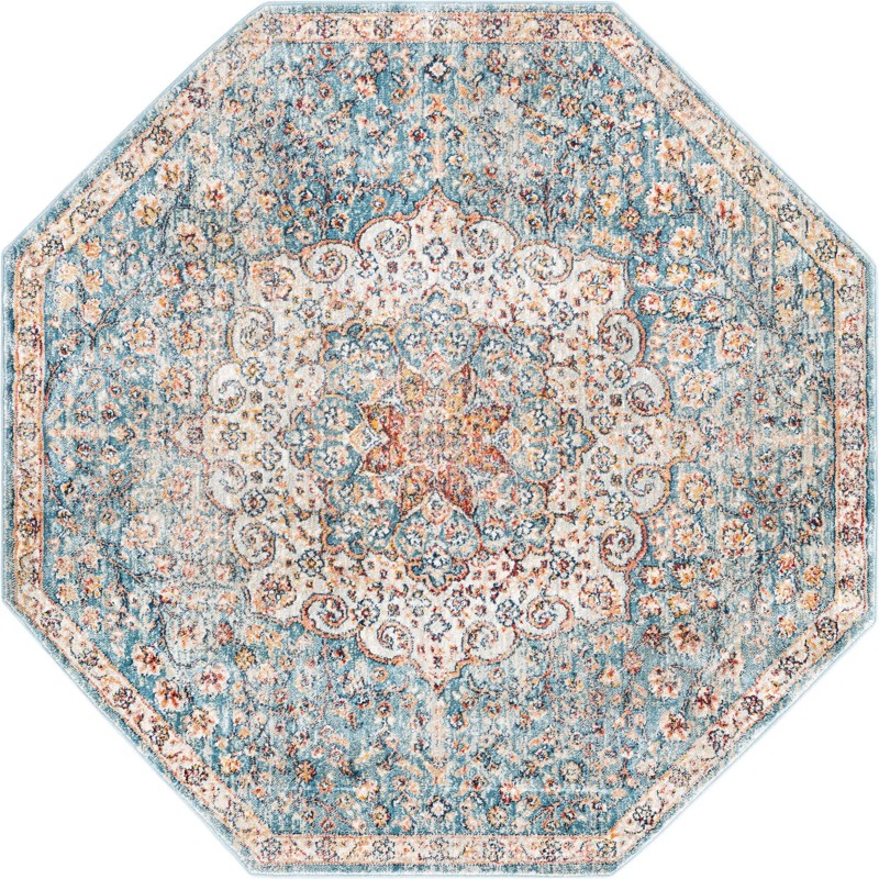 4' x 4' Stanford · Medallion rug, blue