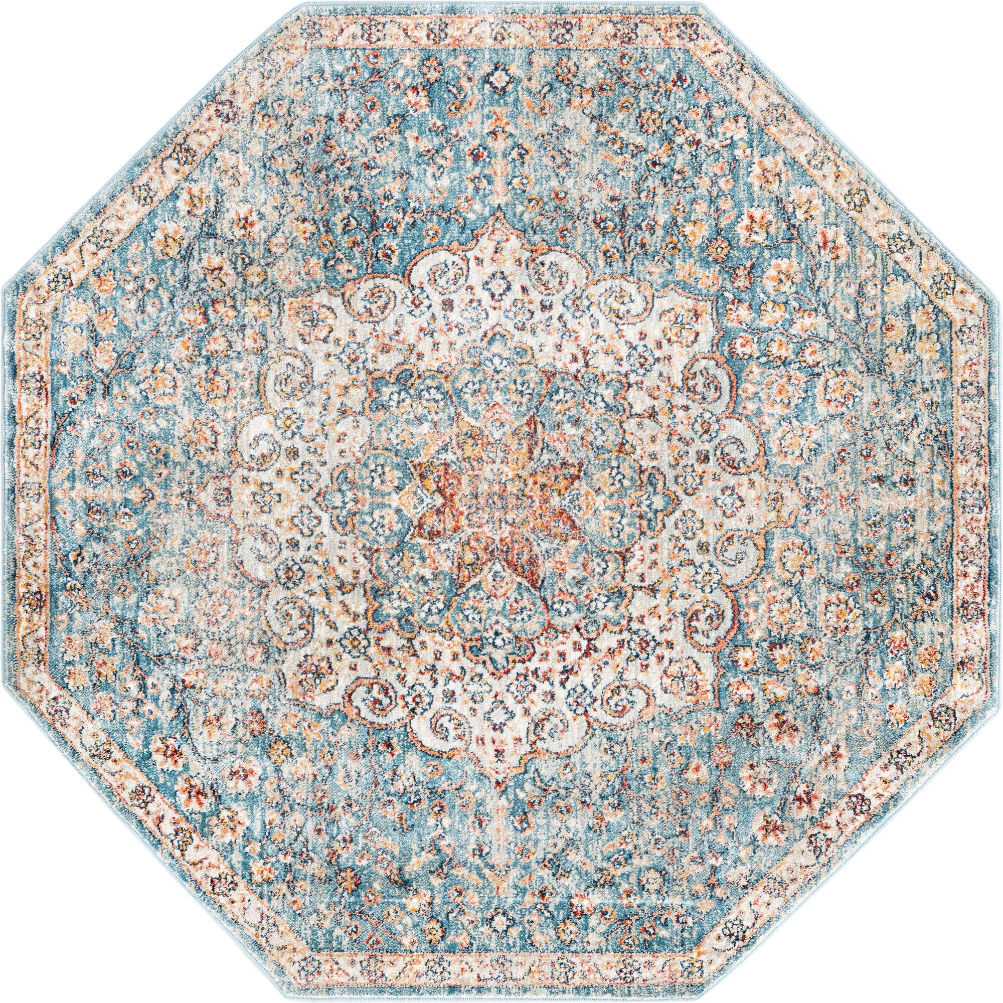 4' x 4' Stanford · Medallion rug, blue