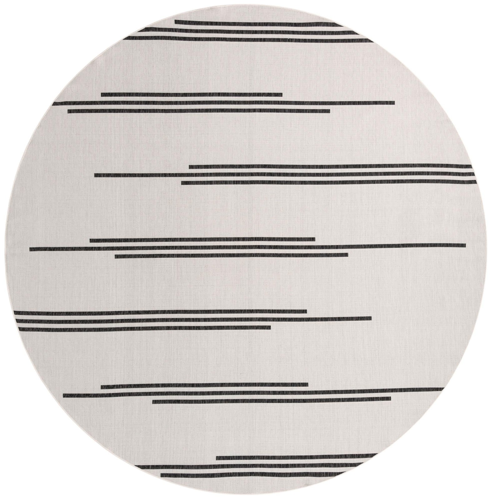 12' x 12' Farrow · Linear Outdoor Rug, black and white