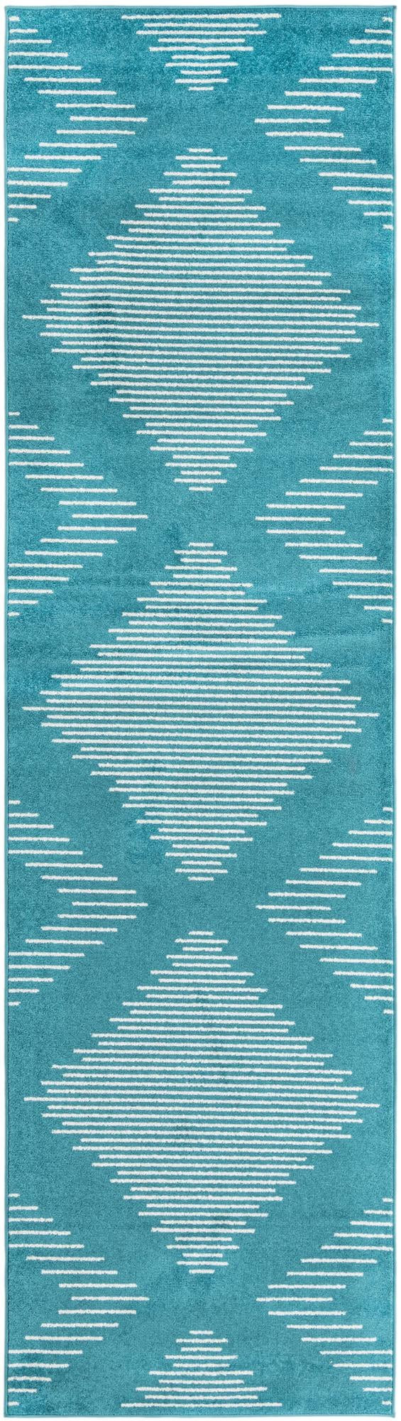 3' 3 x 12' Knox · Diamond rug, turquoise