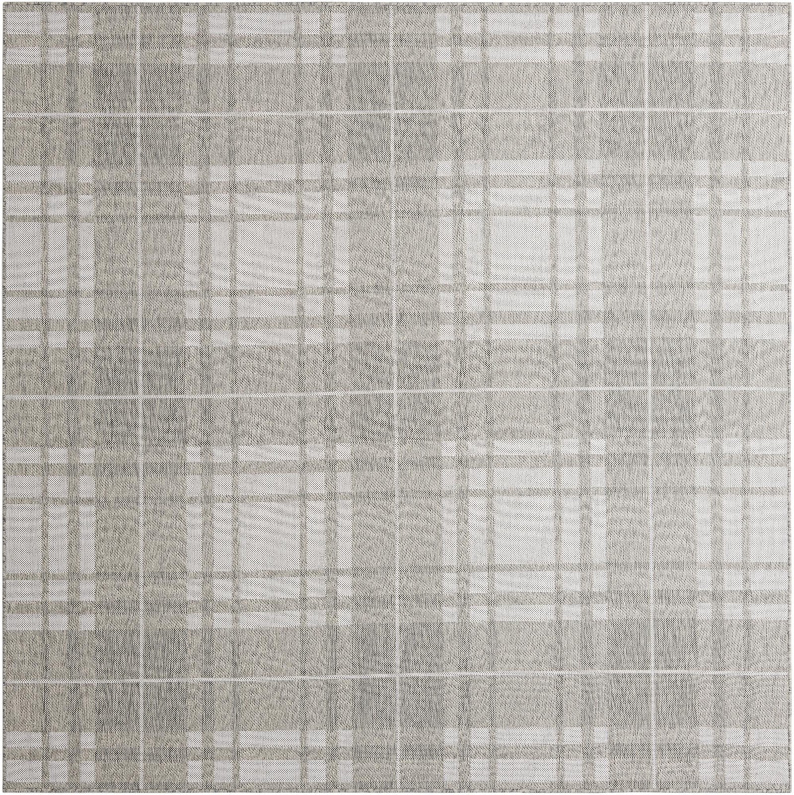 7' 10 x 7' 10 Maguire · Plaid Outdoor Rug, gray