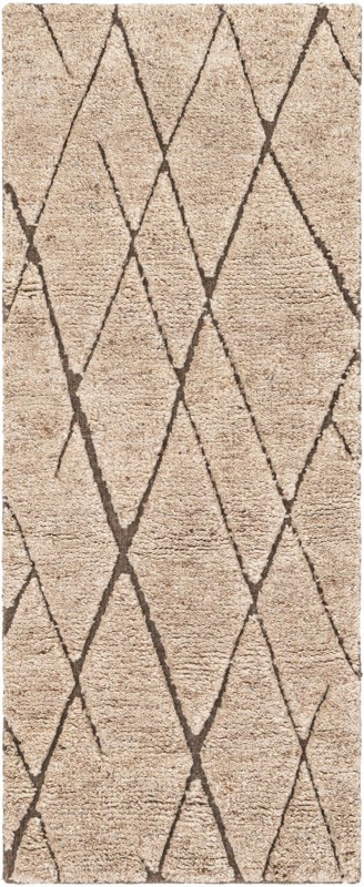 Geary · Diamond Wool Shag Rug, camel and dark brown