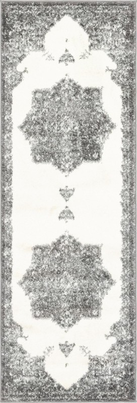Thurston · Medallion rug, gray and ivory