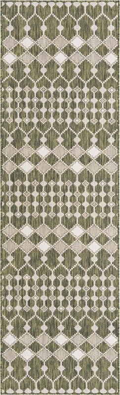 2' 7 x 10' Ramsden · Geometric Outdoor Rug, green