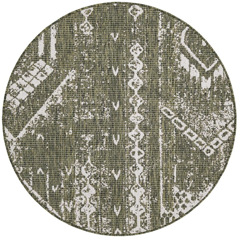 4' x 4' Wildman · Abstract Outdoor Rug, green
