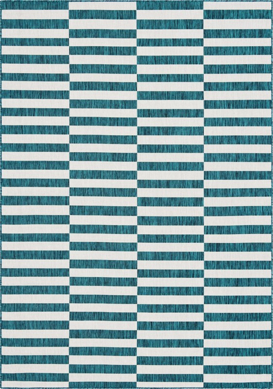 7' x 10' Ainsley · Geometric Outdoor Rug, teal