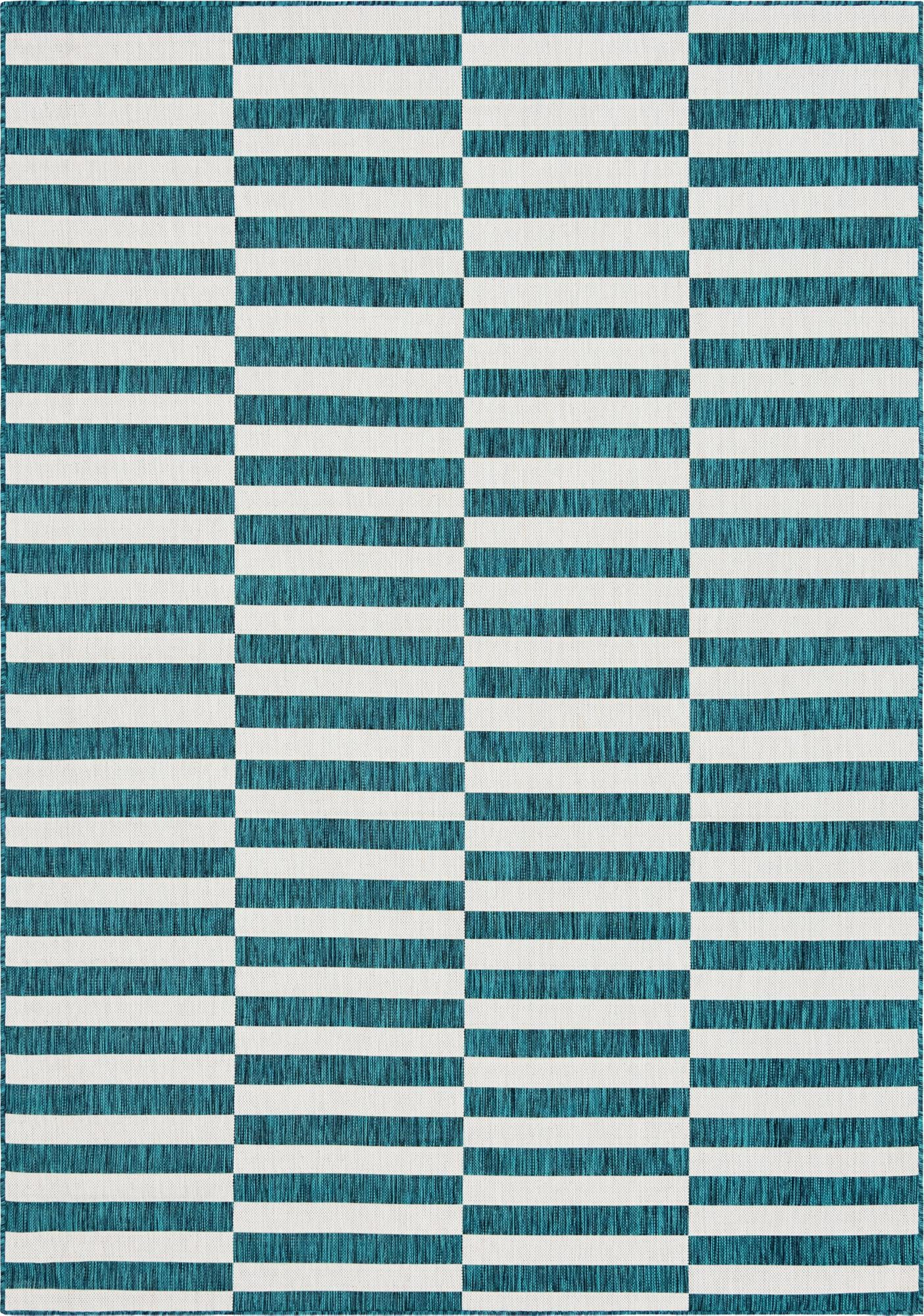 7' x 10' Ainsley · Geometric Outdoor Rug, teal