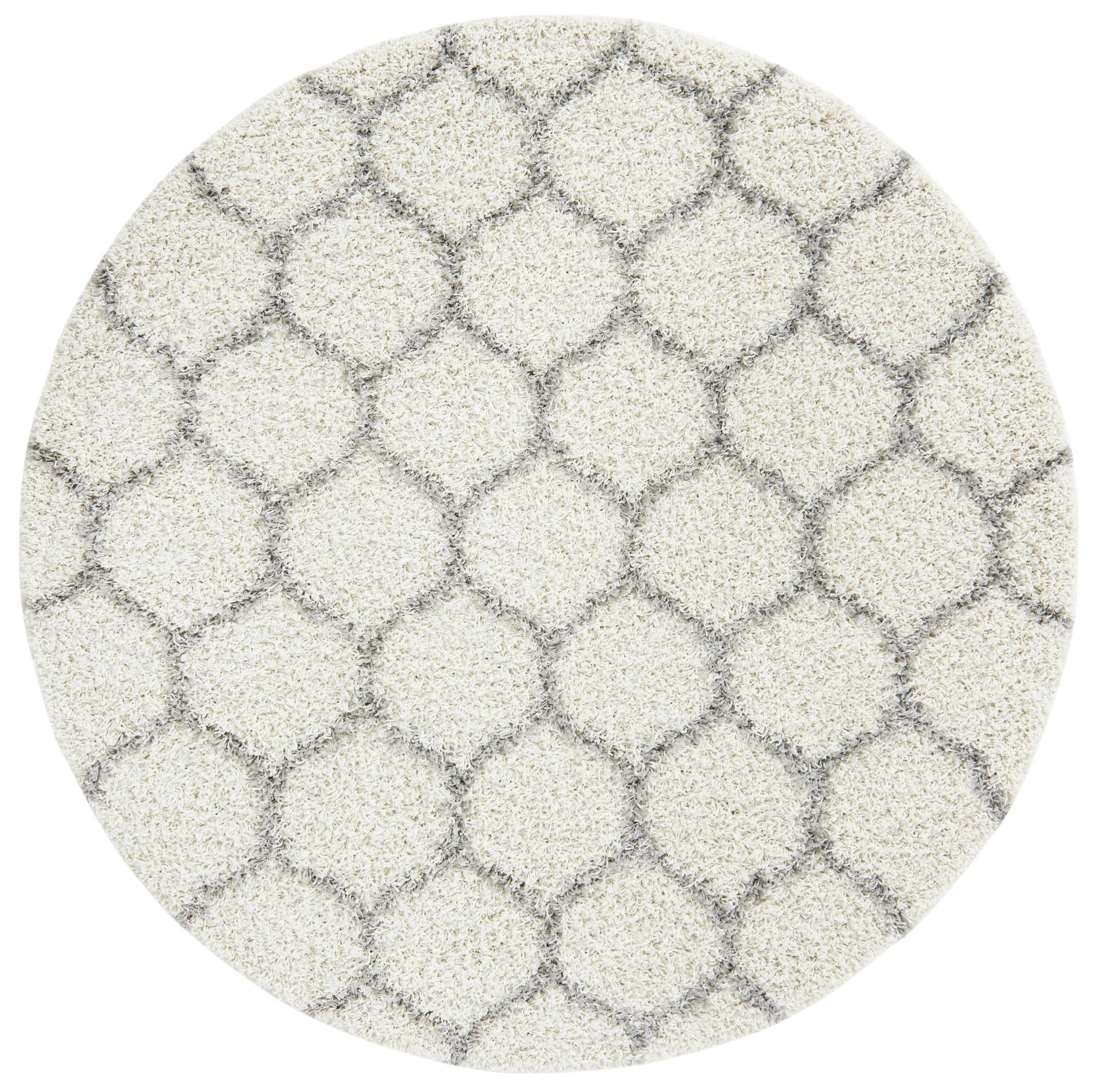 6' x 6' Barnett · Lattice Shag Rug, ivory