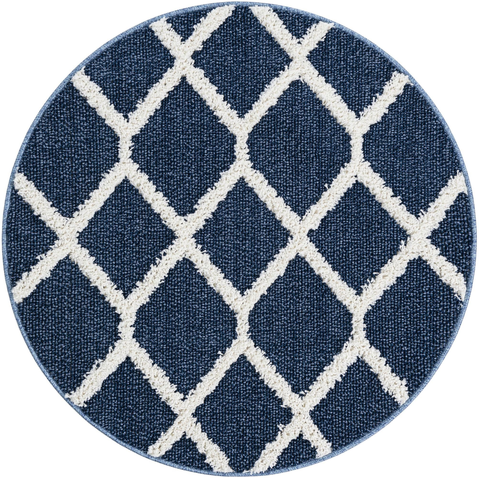 3' 3 x 3' 3 Kirkwood · Diamond rug, blue