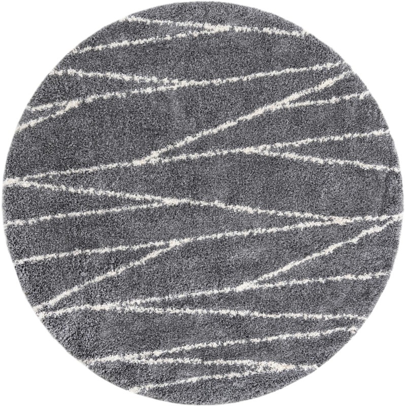 5' 3 x 5' 3 Edenton · Linear shag rug, gray and ivory