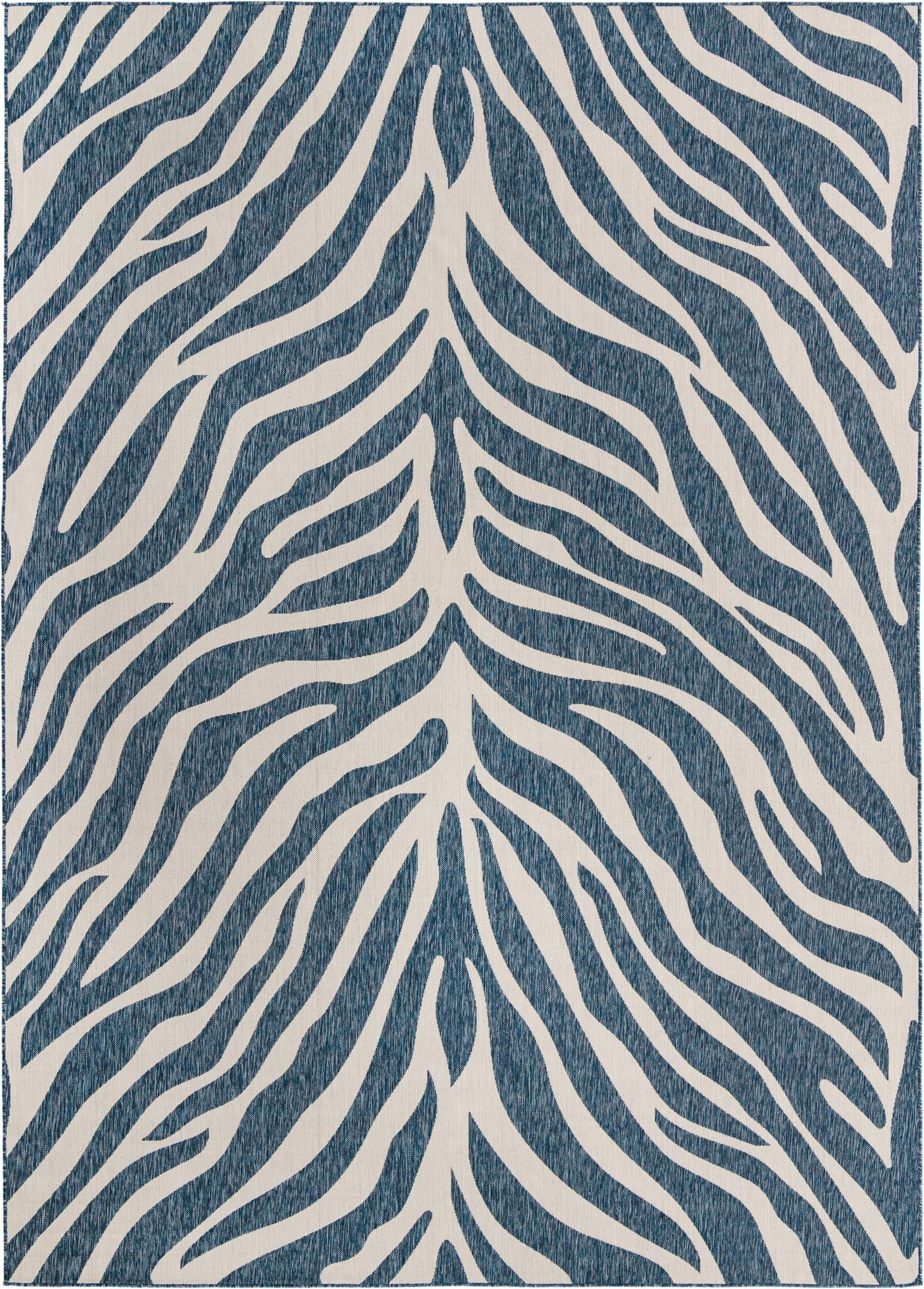 10' x 14' Abney · Animal print Outdoor Rug, blue