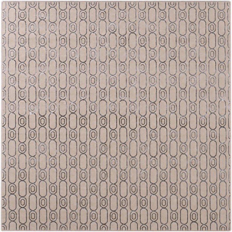 Renwick · Geometric rug, white and silver
