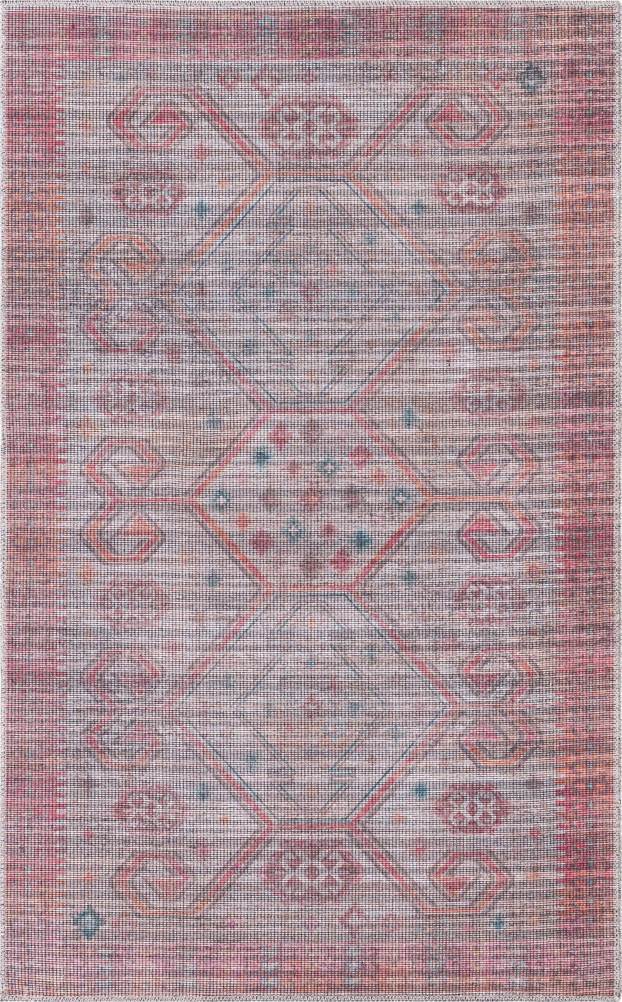3' 3 x 5' 3 Bascom · Geometric medallion Washable Rug, rust and beige