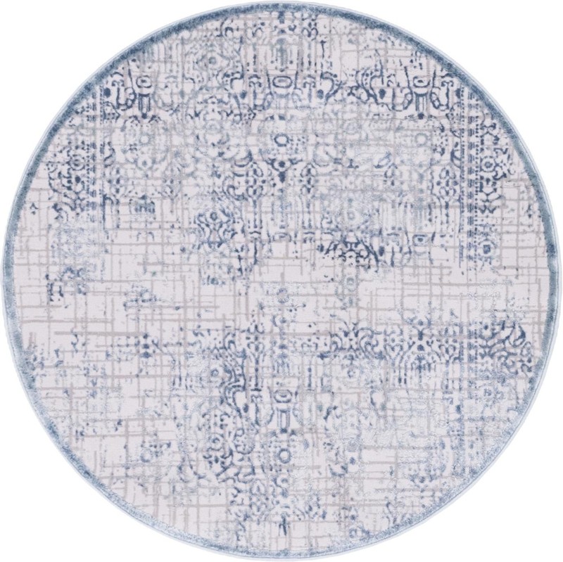 Ardmore · Distressed medallion rug, blue and ivory